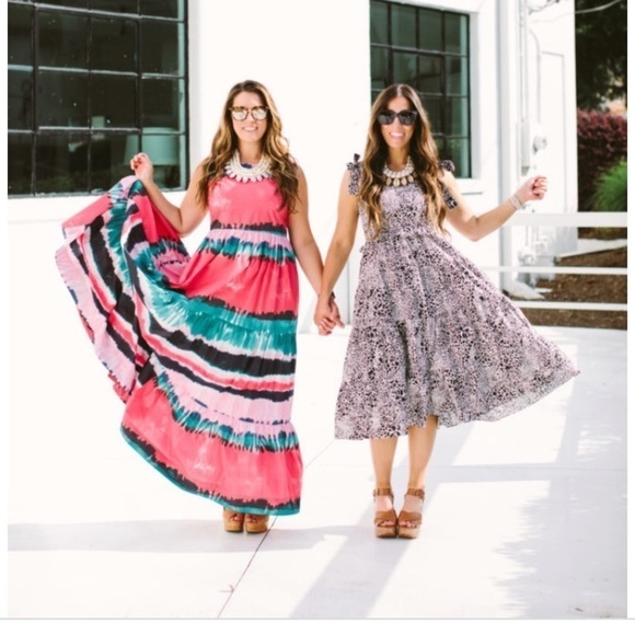 Tyler Böe Multicolored Dress tie dye maxi (Size S) bohemian festive tiered red - Picture 5 of 11